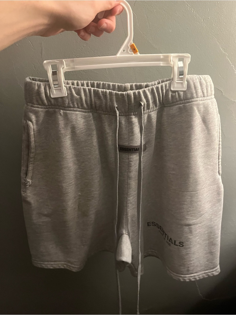 Essentials Light Gray Men's Sweat Shorts with Drawstring
